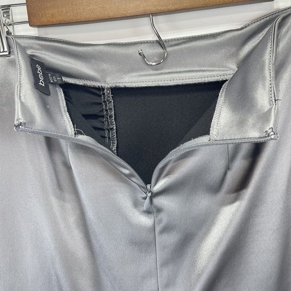bebe Women Ruched Side Pleat Pencil Skirt Satined Size 2 - Picture 12 of 16